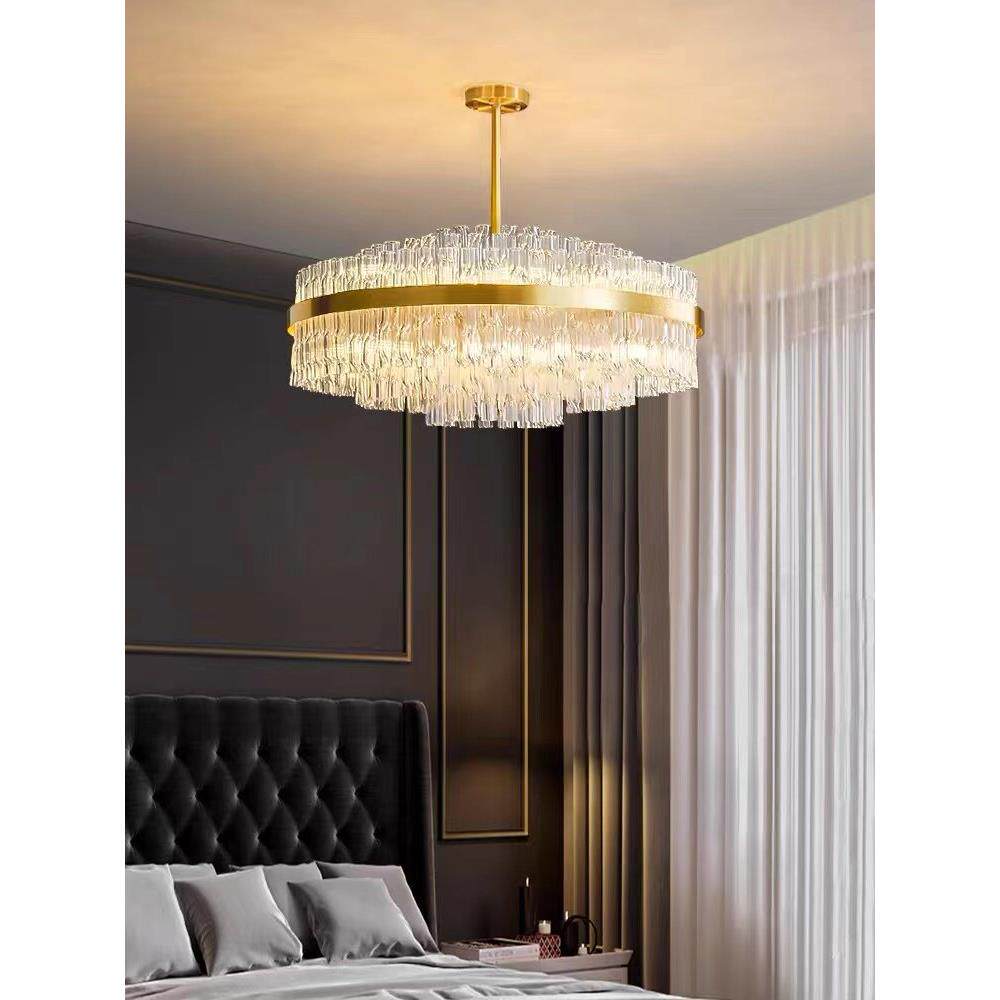 后现代光豪华水晶吊灯客厅灯大厅卧室餐厅全铜简约优雅的高端照明