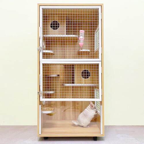 龙猫笼子实木龙猫柜笼超大号龙猫专用笼子别墅宠物用品相亲笼