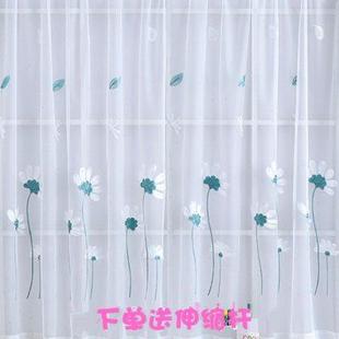 夏季 半帘绣花半遮短窗帘 柜子遮尘装 隔断装 挡蚊纱门帘 饰帘