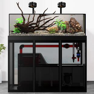 极窄溢流溪流缸鱼缸水族箱大型水草缸超白玻璃客厅底滤吉罗兰寿缸