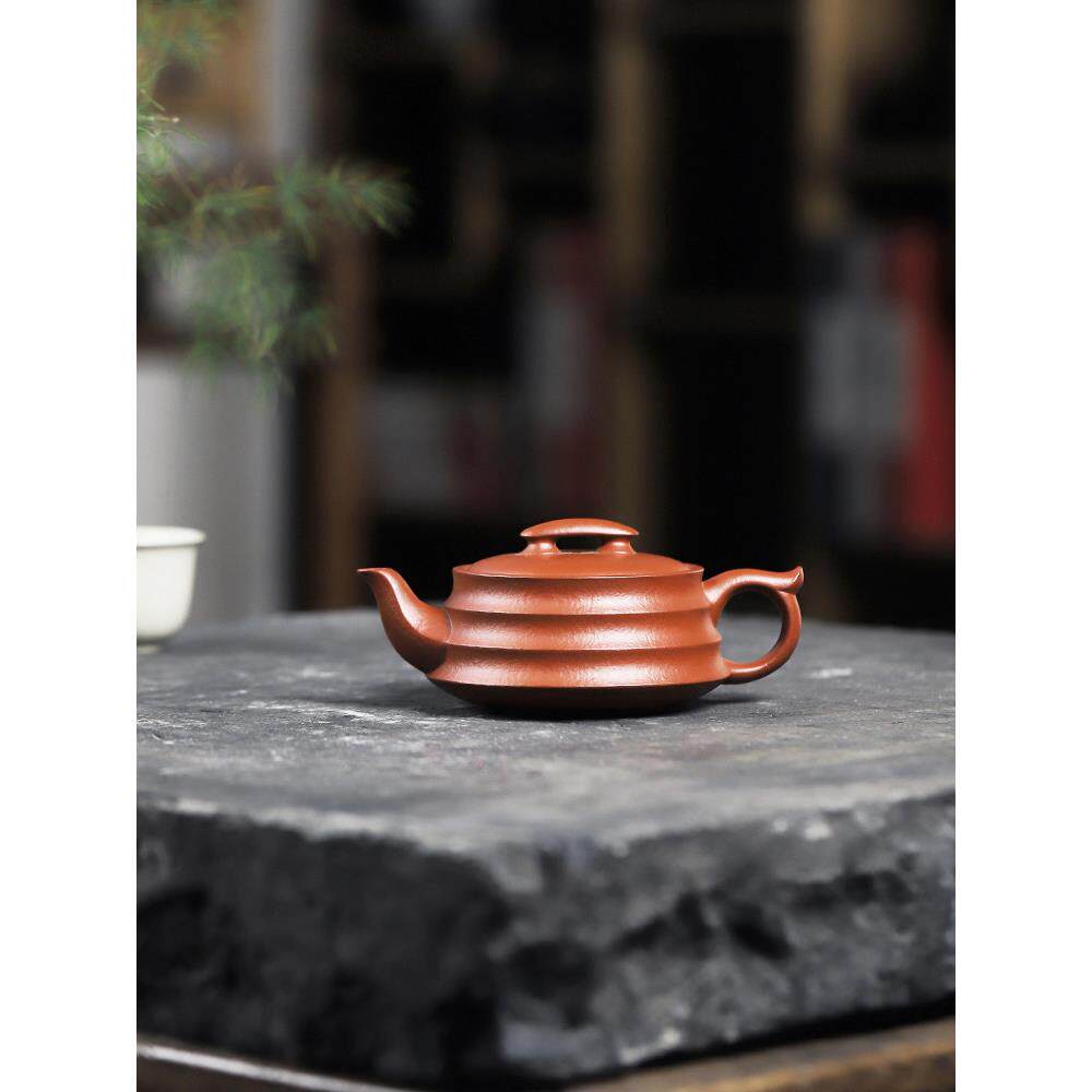 宜兴紫砂壶纯手工曲壶正品泡茶壶高端正宗原矿赵庄朱泥大红袍茶具
