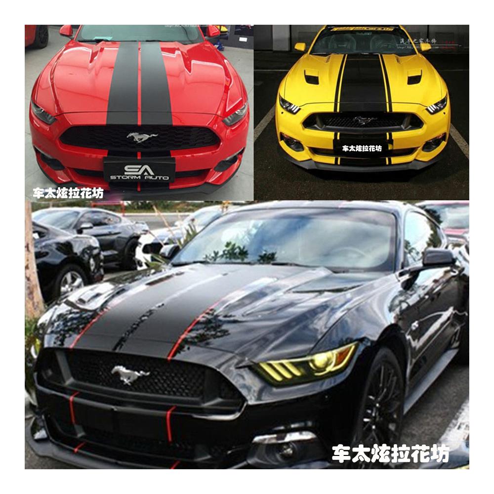 野马GT汽车拉花Ford福克斯福睿斯引擎机盖个性潮流改装贴纸