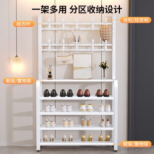 鞋 柜收纳置物架 架衣帽架一体式 室内家用门口多层入户省空间简易鞋