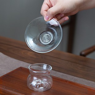 汉唐玻璃茶滤茶漏茶具茶叶滤茶器家用泡茶器功夫茶具茶道配件过滤