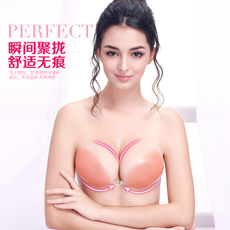 速发拍婚纱照用的胸贴硅胶婚纱聚拢加厚防滑上托新娘文胸游泳大码