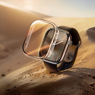 ERFG适用AppleWatch保护壳s11苹果S10手表壳iwatch全包壳膜一体s9保护套Ultra高清防爆s87钢化膜防尘46mm配件