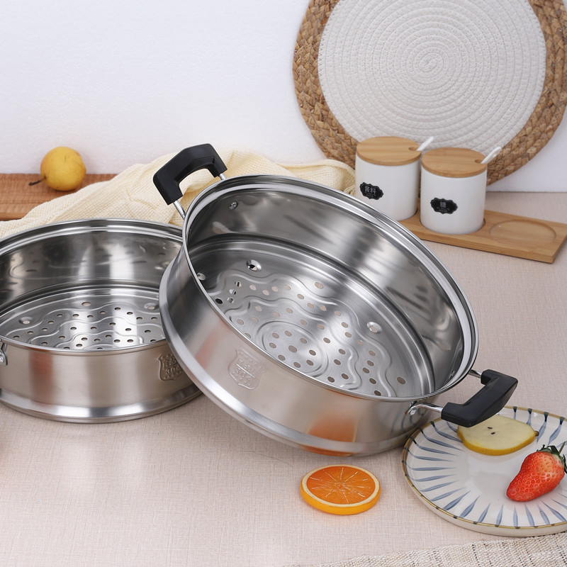 凹口加高蒸笼笼屉304不锈钢蒸格炒锅蒸锅篦子一体式通用加深加厚