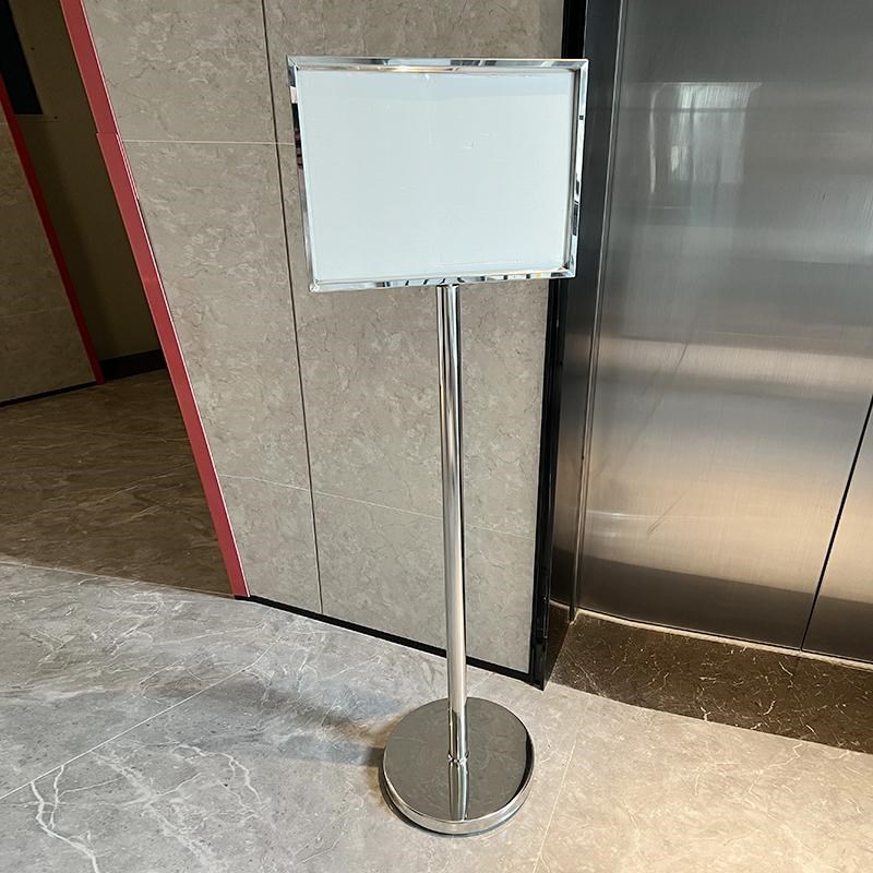 不锈钢双面标识牌立式指示牌a3立牌展示牌a4广告牌加重户外展示架