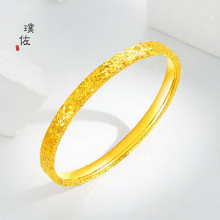 越南沙金爆闪碎碎冰手镯个性时尚金锡金手环碎黄金子送女友礼物