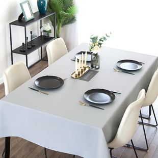 简约现代浅灰阳光棉麻餐桌布艺家用防水防烫茶几垫电视柜布