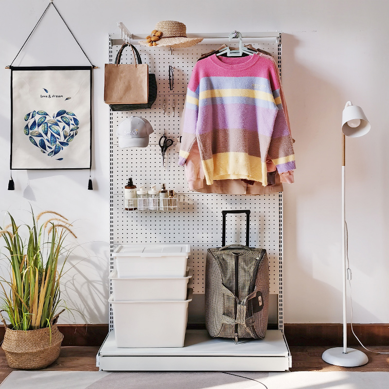 小吾柜体改造衣柜收纳架落地金属铁艺家用卧室可立式洞洞板置物架