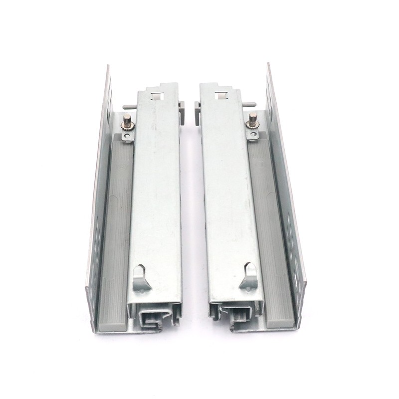 8寸反弹托底隐藏滑轨橱柜抽屉轨道二节三节按压式自弹导轨200滑道