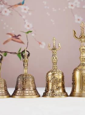 纯黄铜三清铃道家道士铃铛太上老君八仙法器铜钟天蓬帝钟三清道铃