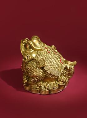 铜金蟾摆件招三足金蟾金蝉财家居店铺前台装饰工艺品摆设开业送礼