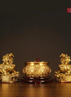铜貔貅摆件一对财运皮丘家居客厅装饰公司店铺开业礼品旺财吉祥物