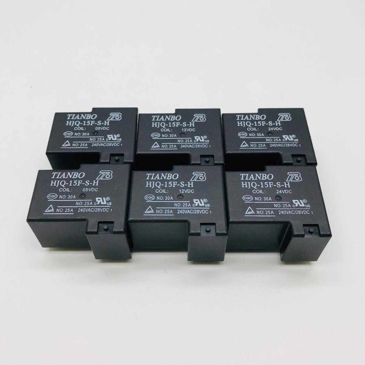 HJQ-15F-S-H-05/12/24VDC一组常开5脚30A240VAC宁波天波继电器T90