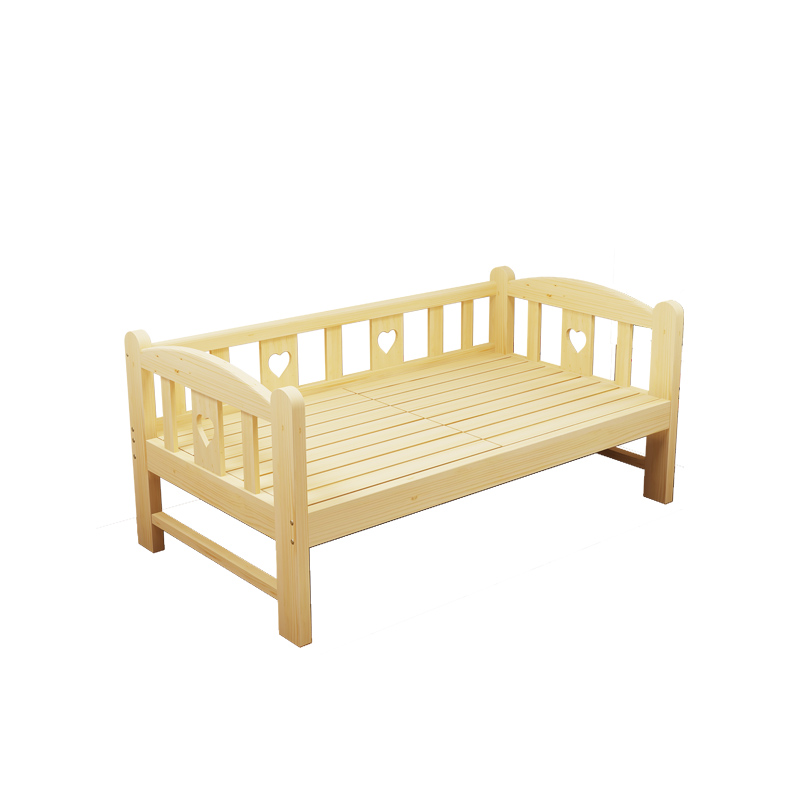 实木儿童床男孩女孩组合床公主床带护栏简易松木拼接床加宽床童床