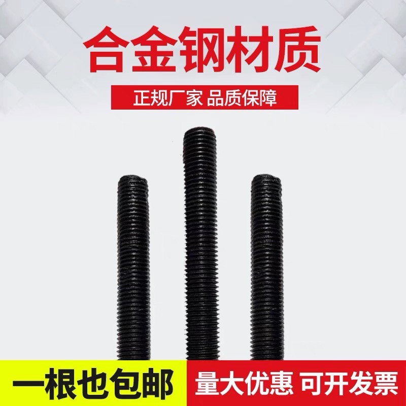 高强度丝杆8.8级粗牙细牙全螺纹牙条通丝杆全牙螺杆M6M8M10M12M14