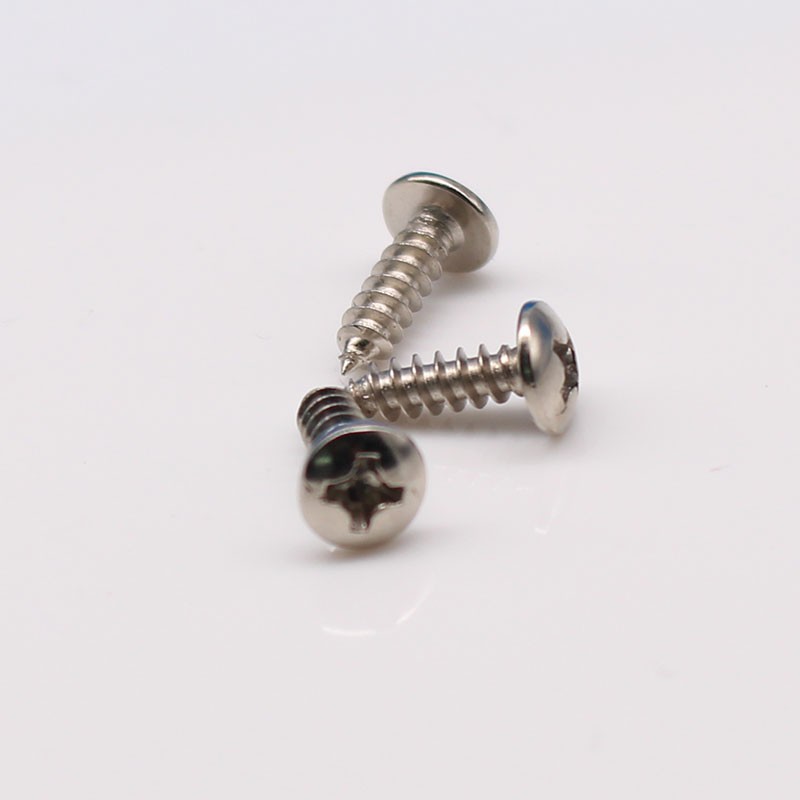 镀镍大扁头十字自攻TA 伞头蘑菇头螺丝 大盘头 尖尾小螺钉M4*8 10