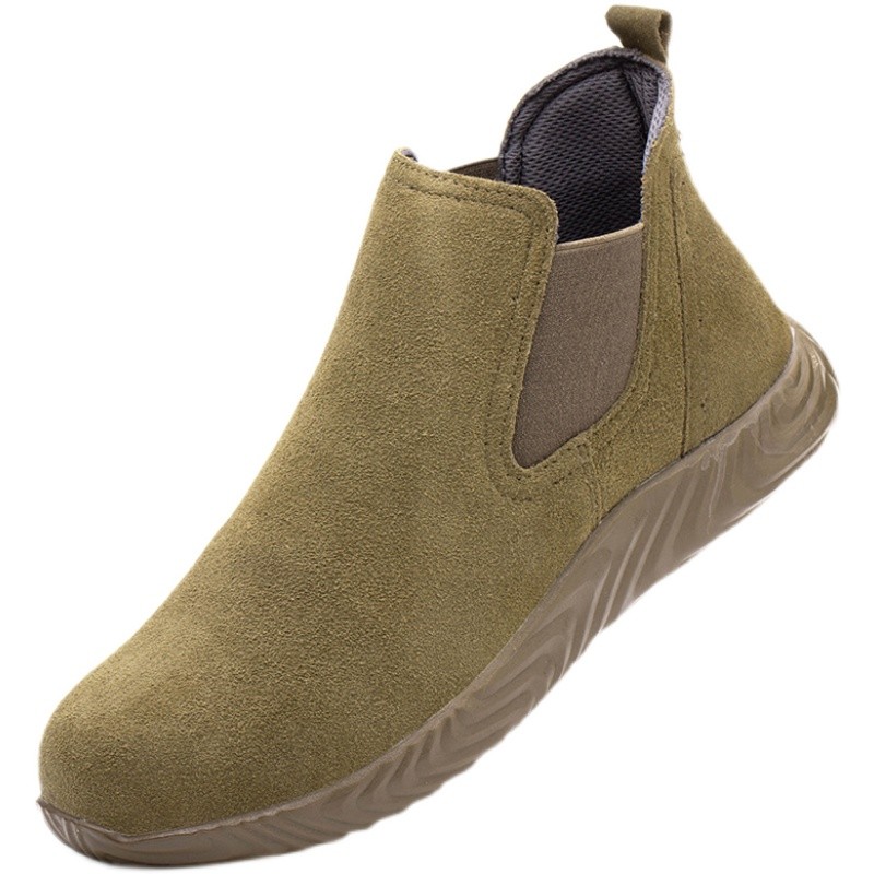 劳保鞋男电焊工专用防臭一脚蹬钢包头防砸防刺穿四季款轻便工作鞋