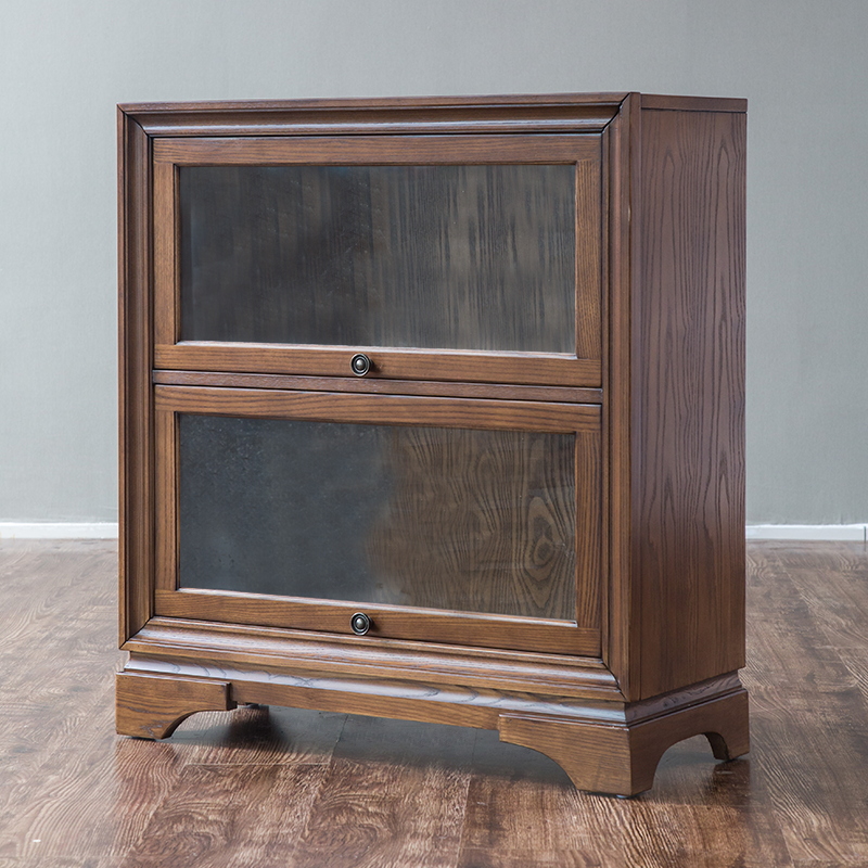 美式简约水曲柳桦木款式书架书橱储物柜置物架家居木质实木书柜