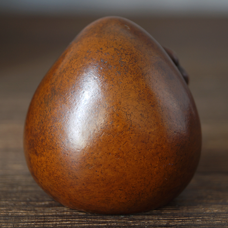 苏工精品铜寿桃寿星镇纸文镇书压铜茶宠茶玩可养书桌茶桌摆件厂价