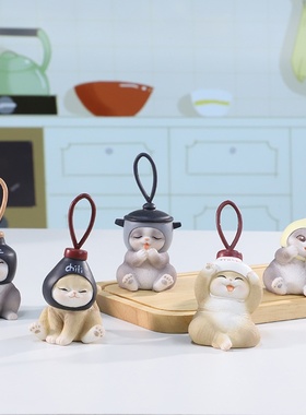 盲盒手办公仔批发酱酱猫树脂工艺品生日礼品家居装饰办公桌面摆件