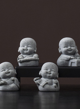 中国风青砂石琴棋书画桌面人物文创小摆件造景装饰工艺品创意礼品