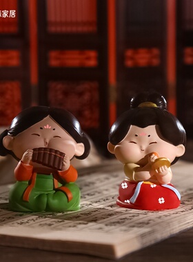 西安国潮唐仕女桌面摆件 中式古风人物唐仕女摆件家居树脂工艺品