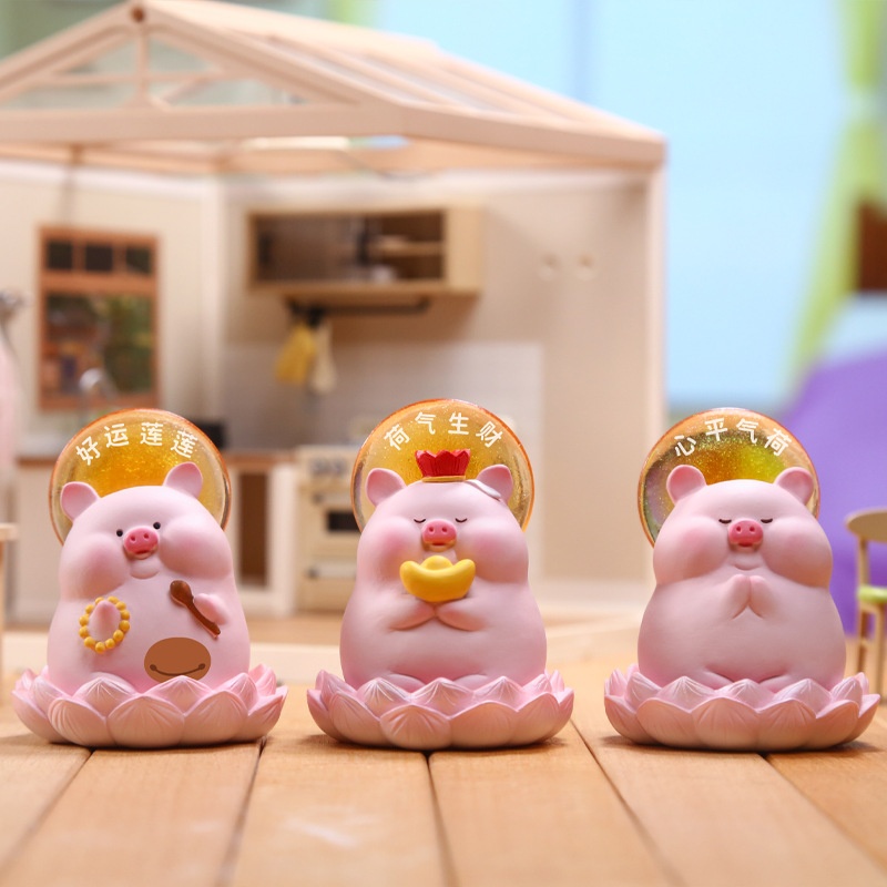 网红卡通猪囡囡好运小灯摆件女生房间桌面装饰送女朋友生日礼物