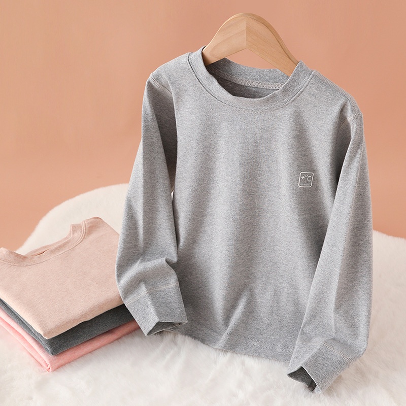 早秋儿童低领打底睡衣内穿纯棉A类女宝宝T恤长袖无骨男童秋衣冬