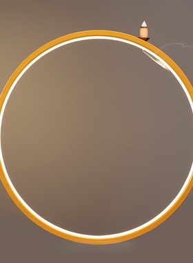 灯圈新中式 创意禅意摆件倒流香客厅led灯圈办公室会所招财装饰品