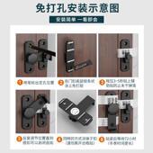 免打孔门锁明装 移门插销锁不锈钢门搭扣门栓多用型门扣推拉门锁扣
