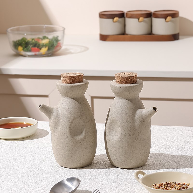 调味罐高颜值油壶厨房不挂油油瓶网红调料罐陶P瓷调料盒食盐罐带