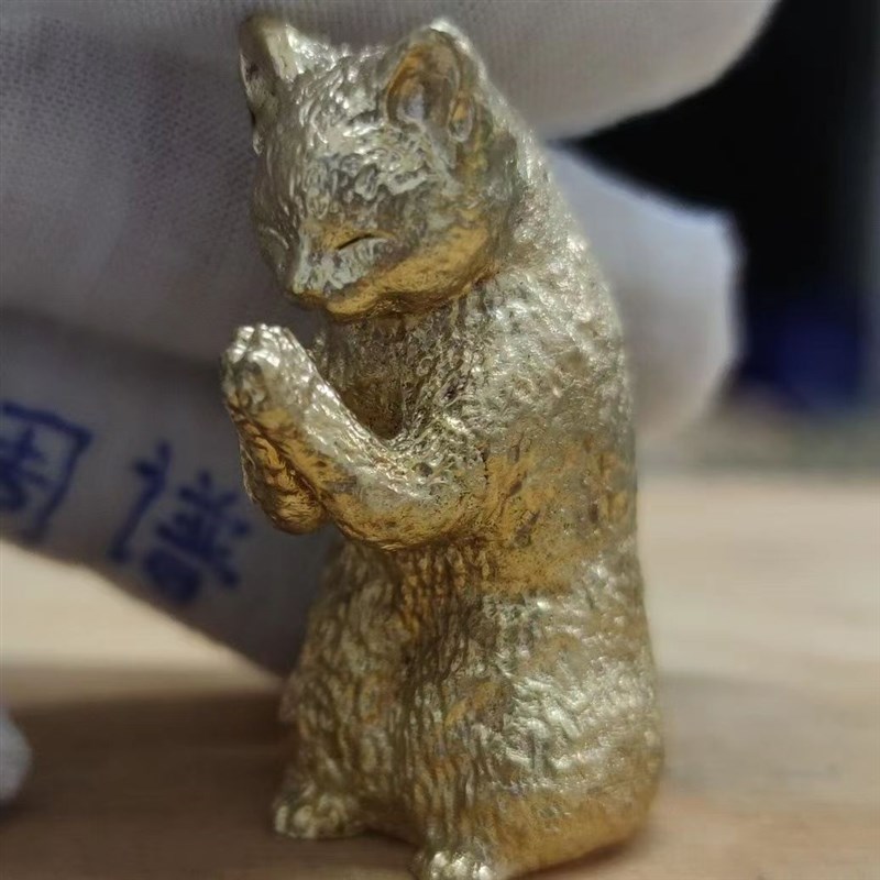 纯铜实心猫拜月装饰设计居家装修打坐坐禅K佛系拜佛猫猫咪可爱摆