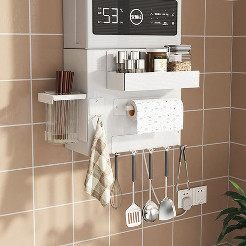 热水器燃气遮挡壁挂炉管道遮丑厨房装饰置物架磁吸一体置物架定制