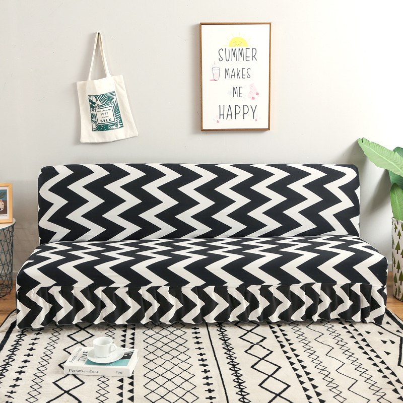 折叠弹力沙发床套罩无扶手床w裙款沙发套全包布艺沙发巾全盖防尘