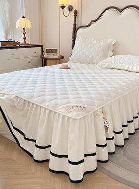 A类单棉豆夹棉防水床裙件71610纯0全棉隔尿床单带裙大边防滑遮丑