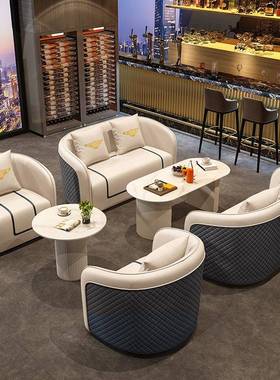 轻奢待单人沙VBJ发椅酒店堂大简约商务休接沙发办公室闲洽谈桌椅