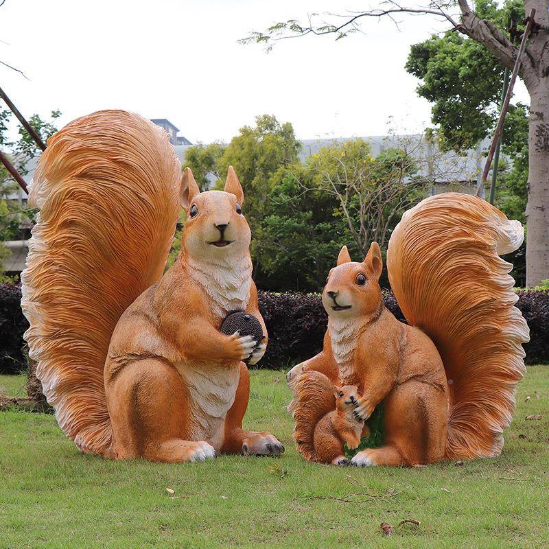 户外花仿真松雕塑庭院草坪装饰412动物玻璃钢摆园件幼松儿鼠园鼠