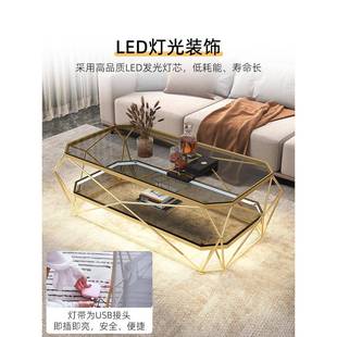 室茶几轻奢家现代闲小户型客厅用桌简约DNW钢化玻璃休理发店影音