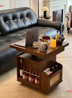 实沙木升降茶几动推车桌茶折叠餐移桌小ONZ户型茶台多功能客厅发