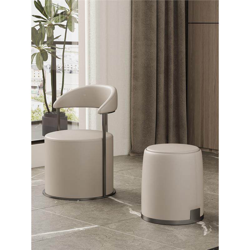 意式轻奢茶桌圆凳艺术意不钢化妆凳子计高档客厅锈VBW设师茶创台