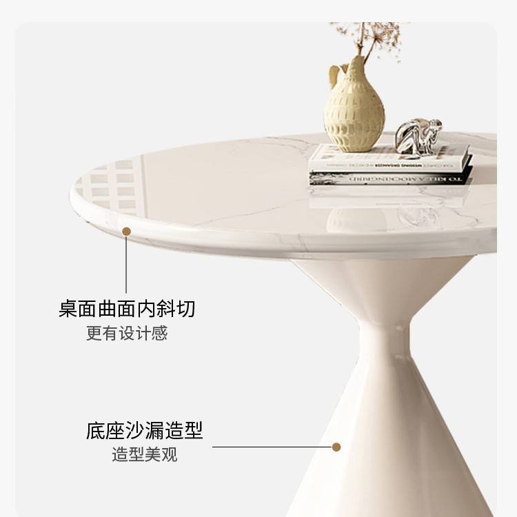 茶几轻奢现代简约圆形小户型茶桌客厅家用极简实木2023新款网红风