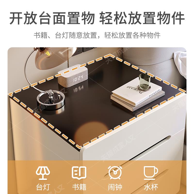 约现代床头柜202新款卧室家出FLN用小型简租房用意式极5简床边柜