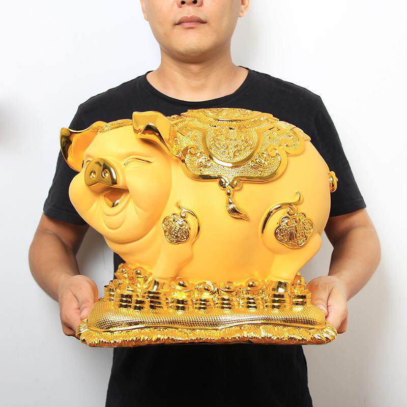金猪摆件招财生肖猪创存可钱罐爱家居客厅POD电视柜工饰品树脂意