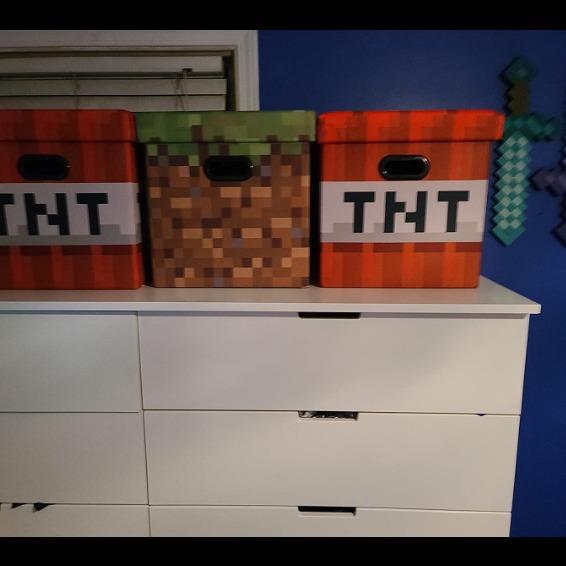 Minecraft我的世界周边收纳箱收纳凳折叠可坐家居卧室收纳整理