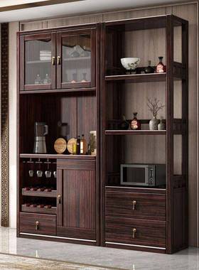 新檀中式新酒柜紫金木客门厅现代实木款家用餐边QVI柜轻奢玻璃摆