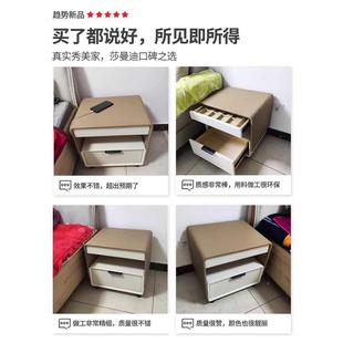 奢床头现代轻简储约感家用多层实木卧柜室物柜AQ026床设计感2024