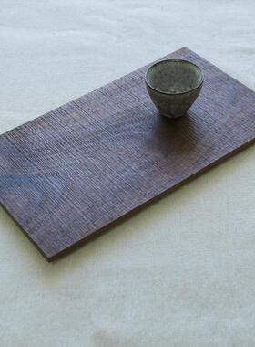 雨木托｜式胡桃长方形拉丝黑纹理盘整木茶XIC盘餐盘实木手日工托